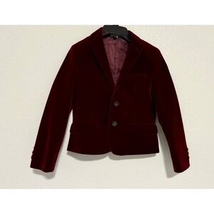 Class Club Boys Modern Fit Burgundy Velvet Blazer Jacket Size 8